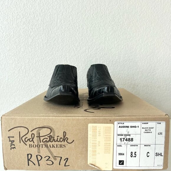 Rod Patrick Womens Pull on Shoes 8.5 C Black Caiman Exotic Western Boots Loafers - Picture 10 of 11